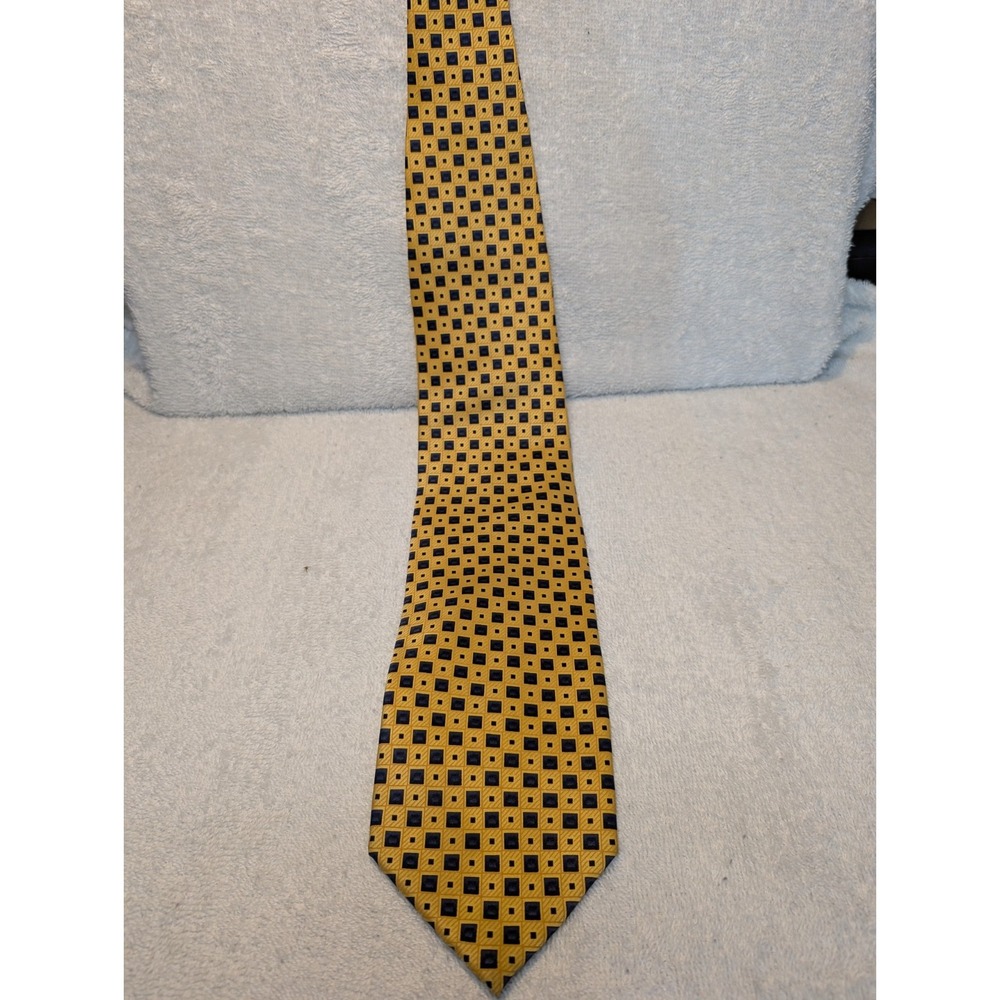 Valerio Garati Designer Mens Neck Tie 100% Silk Woven‎  Black Gold